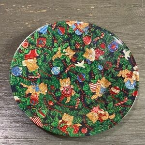 Kittens & Holiday Decorations Glass Plate